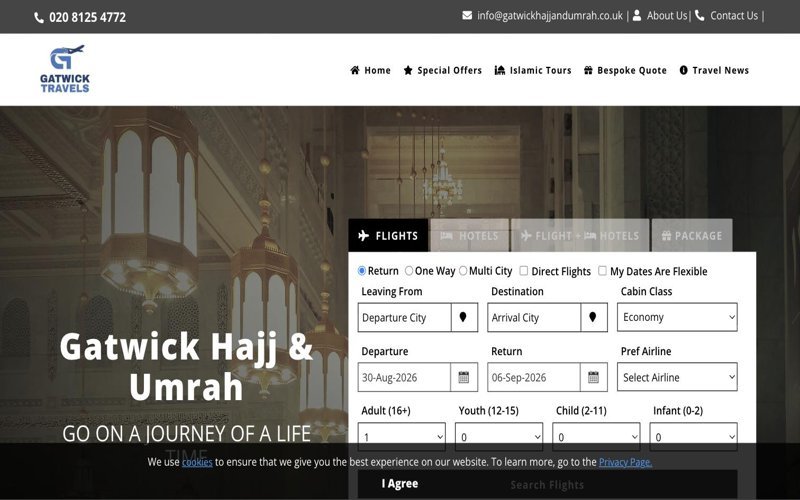 Gatwick Hajj & Umrah website