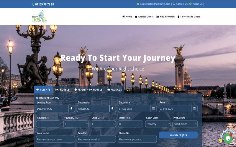 Nottingham Travel website