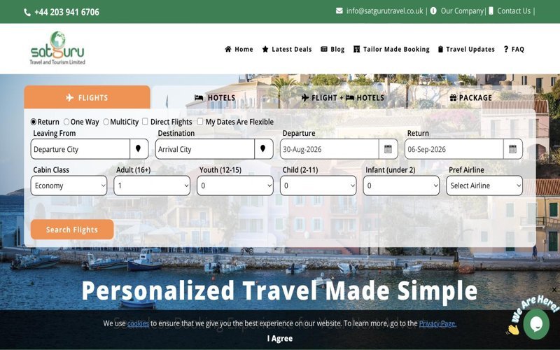 Satguru Travel website