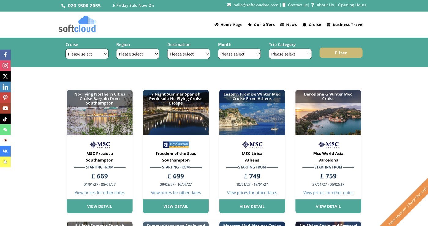SoftCloud IBE — cruise and holiday deals