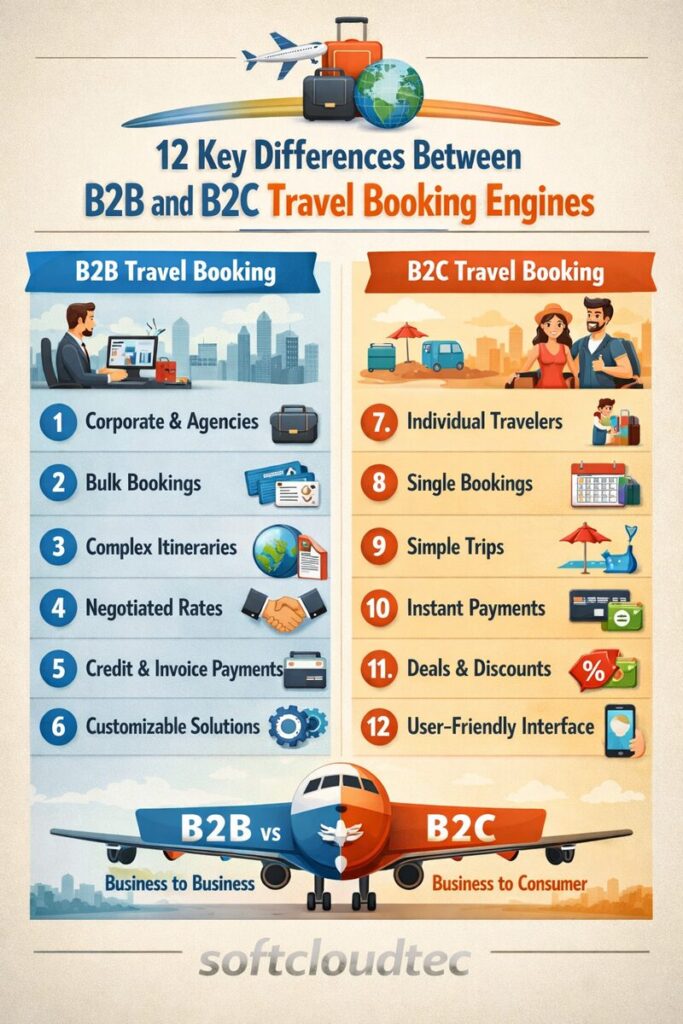 12 Key Differences Between B2B and B2C Travel Booking Engines