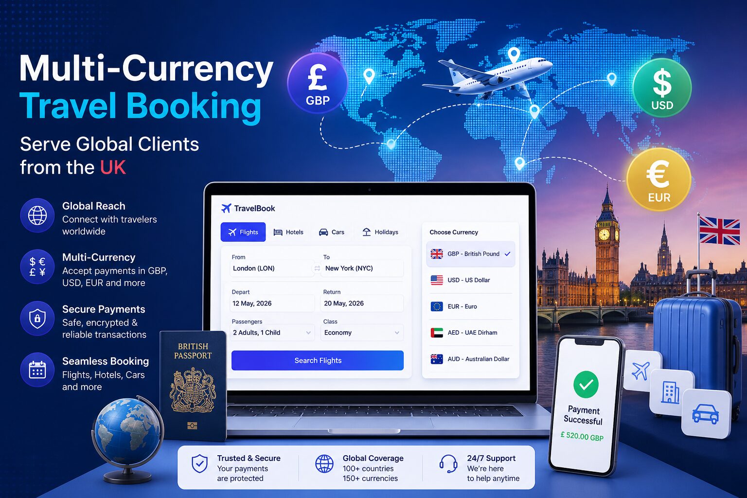 multi-currency booking engine